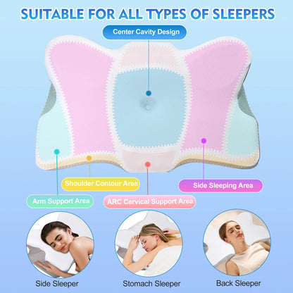 Pulatree New Odorless Orthopedic Pillow For Neck And Shoulder Pain Memory Foam Neck Pillow Ergonomic Sleeping Cervical Pillow - SleepCrest