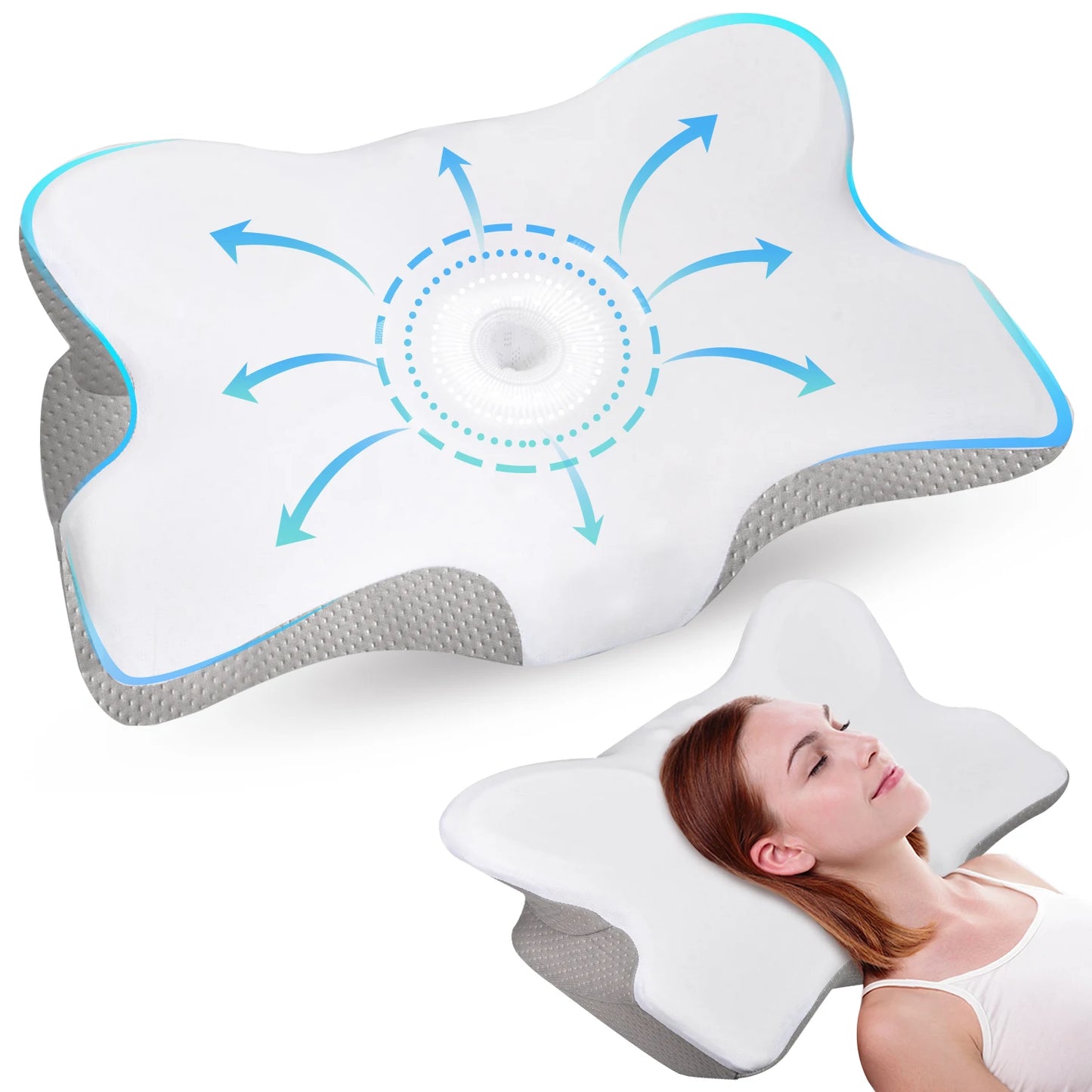 Pulatree New Odorless Orthopedic Pillow For Neck And Shoulder Pain Memory Foam Neck Pillow Ergonomic Sleeping Cervical Pillow - SleepCrest